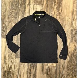 Terramar Men’s Thermowool Wool Blend Half Zip Pullover Black Medium